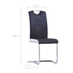 vidaXL Chaises à manger cantilever lot de 2 noir similicuir