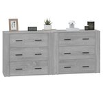 vidaXL Buffets 2 Pièces sonoma gris bois d'ingénierie