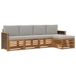 vidaXL Ensemble de canapés d'extérieur 5 Pièces Naturel et gris clair
