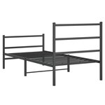 vidaXL Cadre de lit métal avec tête de lit/pied de lit noir 90x200 cm