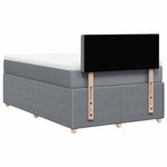 vidaXL Sommier à lattes de lit et matelas gris clair 120x190 cm tissu