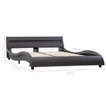 vidaXL Cadre de lit avec LED Gris Similicuir 160 x 200 cm