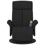 vidaXL Fauteuil inclinable de massage avec repose-pieds noir tissu