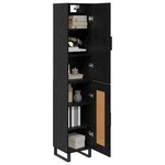 vidaXL Haut Armoire Chêne noir 34 5 x 34 x 180 cm Bois d'ingénierie