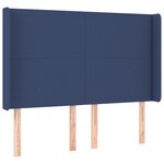 vidaXL Sommier à lattes de lit avec matelas Bleu 140x200 cm Tissu