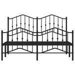 vidaXL Cadre de lit métal avec tête de lit/pied de lit noir 140x190 cm