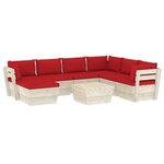 vidaXL Salon de jardin palette 8 Pièces avec coussins Épicéa imprégné