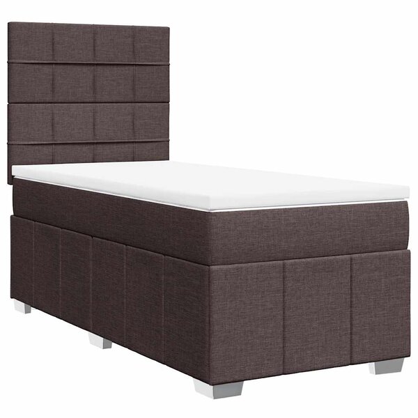 vidaXL Sommier à lattes de lit avec matelas Marron foncé 90x200 cm