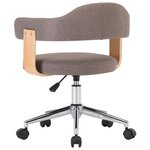 vidaXL Chaises pivotantes à manger lot de 6 taupe bois courbé et tissu