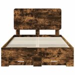vidaXL Cadre de lit Chêne fumé 135 x 190 cm Bois d'ingénierie