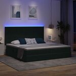 vidaXL Lit de rangement LED avec matelas Vert foncé 200 x 200 cm