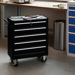 Tectake servante d'atelier 5 tiroirs - noir