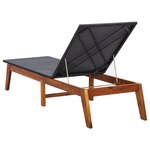 vidaXL Chaise longue Résine tressée et bois d'acacia massif