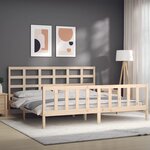 vidaXL Cadre de lit avec tête de lit 200x200 cm bois massif
