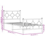 vidaXL Cadre de lit métal sans matelas avec pied de lit noir 90x190 cm