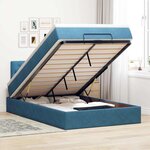 vidaXL Lit ottoman avec matelas et LED bleu foncé 90x200cm velours