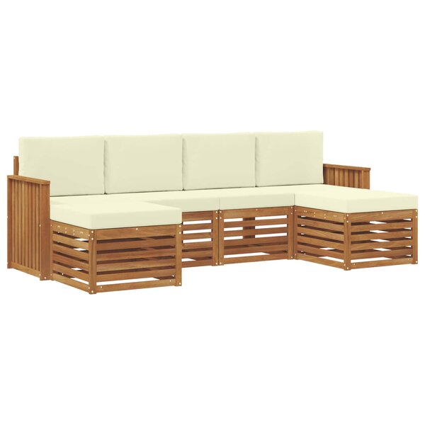 vidaXL Ensembles de canapés avec coussin 6 Pièces Naturel et Crème