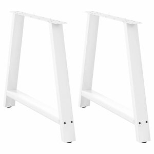 vidaXL Pieds de table à manger en forme de A 2 pièces blanc 100 x (72-73) cm acier