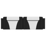 vidaXL Coussin de tête de lit noir et blanc 180 cm similicuir