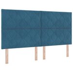 vidaXL Tête de lit avec tête de lit Bleu foncé 180 cm Velours
