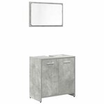 vidaXL Ensemble de meubles de salle de bain 3 Pièces gris béton