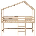 vidaXL Lit superposé et échelle et toit 90x200 cm bois de pin massif