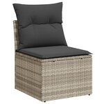 vidaXL Salon de jardin 5 Pièces avec coussins gris clair résine tressée