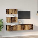 vidaXL Ensemble meuble TV 4 Pièces Bois ancien 80 x 30 x 30 cm