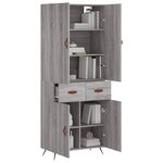 vidaXL Buffet haut Sonoma gris 69 5x34x180 cm Bois d'ingénierie