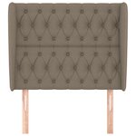 vidaXL Tête de lit avec oreilles Taupe 93x23x118/128 cm Tissu