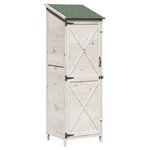 vidaXL Abri de jardin Blanc 59 5 x 56 x 176 5 cm Bois de Sapin Massif