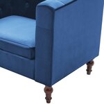 vidaXL Fauteuil Bleu Velours