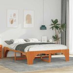 vidaXL Cadre de lit surélevé Marron 140 x 200 cm Bois massif en pin