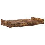 vidaXL Cadre de lit avec rangement avec tiroir Chêne fumé 120 x 190 cm