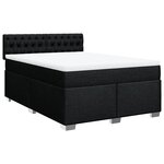vidaXL Sommier à lattes de lit avec matelas Noir 160x200 cm Tissu