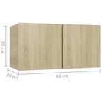 Vidaxl meuble tv suspendu chêne sonoma 60x30x30 cm
