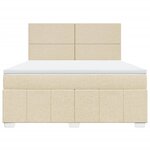 vidaXL Sommier à lattes de lit avec matelas Crème 180x200 cm Tissu
