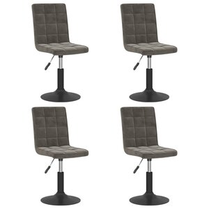 vidaXL Chaises pivotantes à manger lot de 4 gris foncé velours