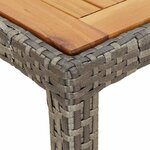 vidaXL Table de jardin 190x90x75 cm Résine tressée/bois d'acacia Gris