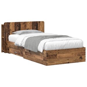 vidaXL Cadre de lit avec rangement Bois ancien 100 x 200 cm