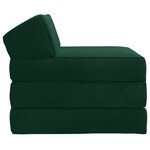 vidaXL Canapé-lit pliable Vert foncé 200 x 70 x 10 cm Velours