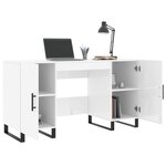 vidaXL Bureau Blanc brillant 140x50x75 cm Bois d'ingénierie