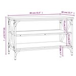 vidaXL Meuble TV Noir 80x40x50 cm Bois d'ingénierie