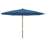 vidaXL Parasol de jardin avec mât en bois bleu azuré 400x273 cm