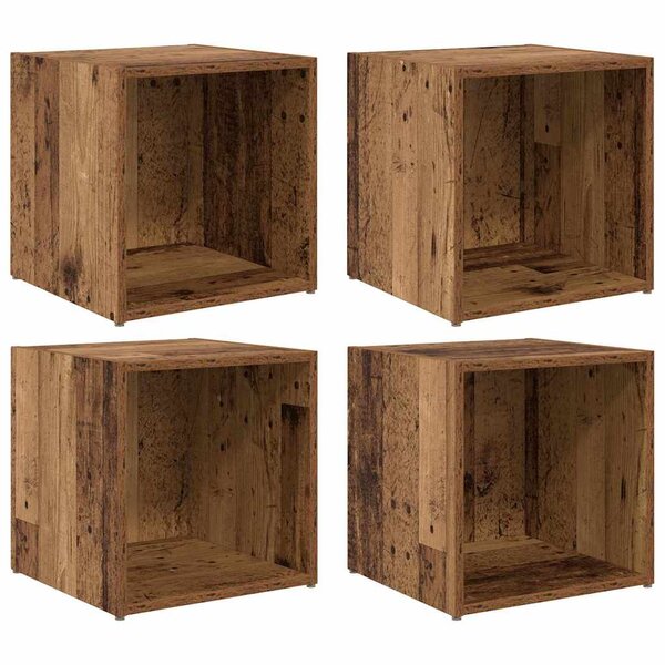 vidaXL Meuble TV 4 Pièces Marron 37 x 35 x 37 cm Bois d'ingénierie