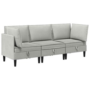 vidaXL Ensemble de meubles pour le salon 3 Pièces Gris clair Tissu