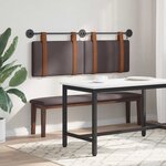 vidaXL Tête de lit suspendue Avec lumière LED Marron foncé PU antique
