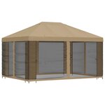 vidaXL Abri de jardin avec parois 4 × 3 m Beige Polyester et Acier