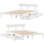 vidaXL Cadre de lit sans matelas blanc 140x190 cm bois de pin massif