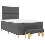 vidaXL Lit à ressorts avec matelas Gris foncé 120 x 190 cm tissu